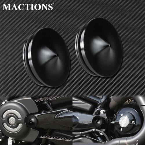 2xMotorcycle Swingarm Bolts Cover Aluminum Black For Harley V-Rod 2006-2017 Night Rod Special Muscle VRSCF VRSCR VRSCD VRSCAW