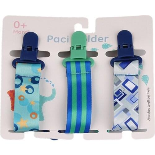 3Pcs Newborn Baby Pacifier Clip Chain Dummy Nipple Leash Strap Soother Holder 425F