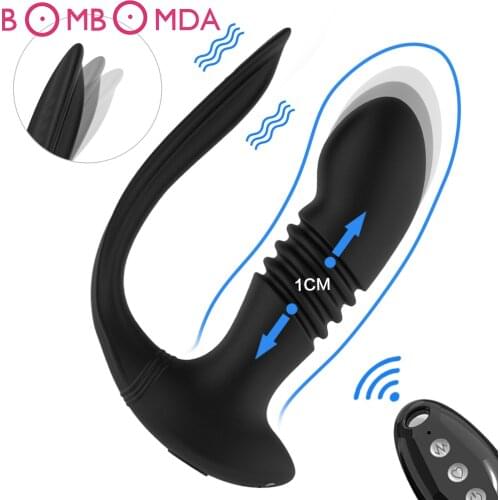 Thrusting Anal Vibrator Prostate Masturbators Vibrations Erotic for Men Anal Butt Plug Dildos Remote Control Sex Toys for Adults