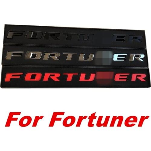 For Fortuner Car ACCESSORIES 3D car Sticker Letters Hood Emblem Chrome Plated Logo Badge For Toyota Fortuner plating VIP