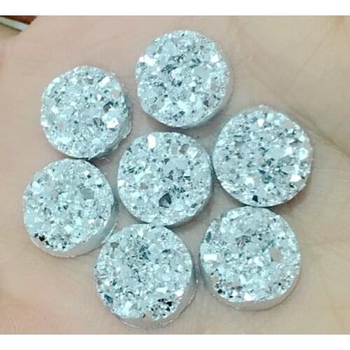 Free shipping 12mm 24pcs Silver/gold AB Flatback Resin Round Stone Beads,Flower Flatback Resin Rhinestone For DIY
