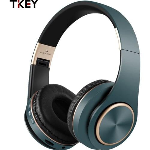 TKEY Newest Wireless Bluetooth Headset Head Mounted Microphone Collapsible Noise Reduction Subwoofer With Microphone Headphones