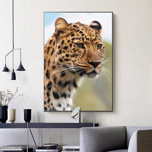 Large Size African Animal Painting Lion And Leopard Poster Wall Art Canvas HD Print For Living Room Bedroom Decoration Cuadros