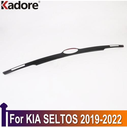 For KIA SELTOS 2019 2020 Carbon Fiber Rear Trunk Lid Cover Trim Car Accessories Tailgate Boot Protection Strip Car Sticker