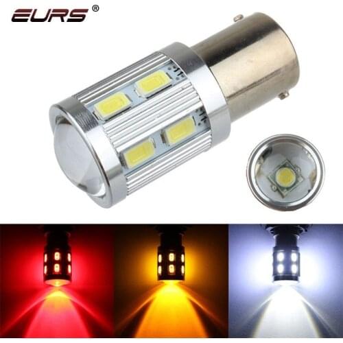 EURS 1PCS 1156 P21W LED Canbus BA15S 1157 BAY15D Bulb 12V 5630 12 SMD 7443 T20 7440 w21w LED For Reverse Turn Signal Light