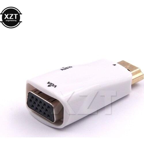 HDMI Male to VGA 15 Pin Female Adapter HD 1080P Audio Cable Converter with 3.5 Jack for PC DVD PS3 Xbox360 HDTV Laptop Tablet