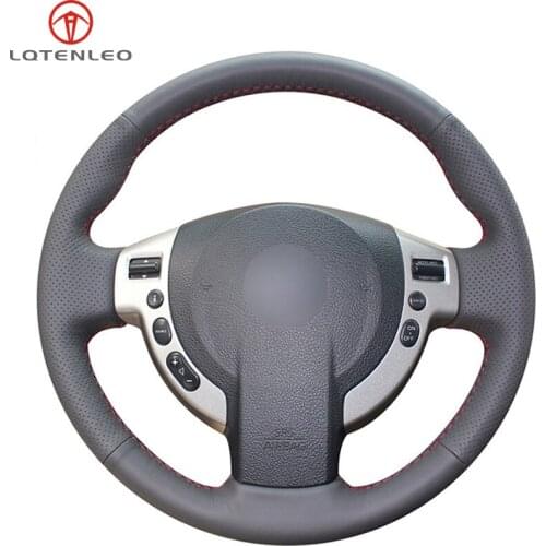 LQTENLEO Black Artificial Leather Car Steering Wheel Cover For Nissan Qashqai 2007-2015 Rogue X-Trail 2008-2013 NV200 Sentra