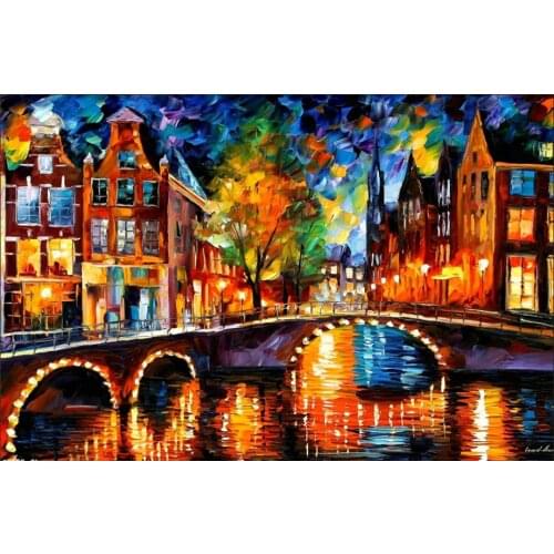 80x120cm Colorful Abstract Knife Landscape Cuadros Art Posters and Prints Oil Painting on Canvas Wall Picture For Living Room