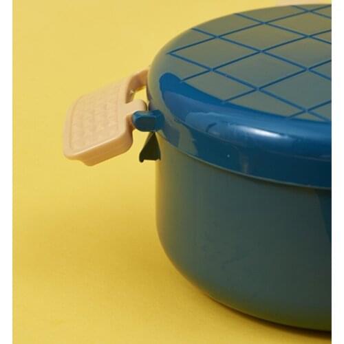 M17D Stainless Steel Food Storage Container with Lid Snack Bowl Round Bento Lunch Box Cute Bowls for Soup Noodle Snacks