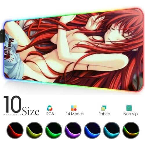 High School Dxd Led Mouse Pad Anime Keyboard Rgb Rug Gloway Mesa Table Large Mat with Backlight Gaming Room Accessories Pad Pc