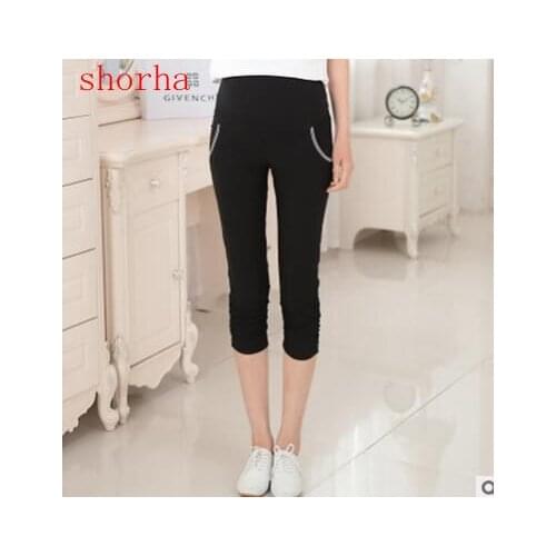 New Summer Belly Skinny Maternity Legging in Elastic Cotton Adjustable Waist Pencil Pregnancy Pants Clothes for Pregnant