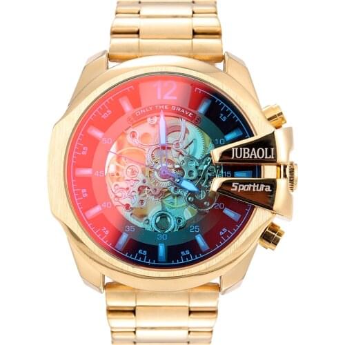 Top Brand Skeleton Mechanical Watches Men Automatic Tourbillon Discoloration Glass Creative Sport Wrist Watch Relogio Masculino