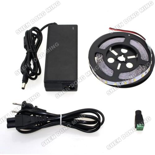 High Bright white/blue/red/green led strip set SMD 5630 60leds/m LED rope Light flexible led ribbon light+12V 6A Power Adapter