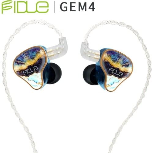 FIDUE GEM4 4BA Earphones HiFi Headphones with Detachable Cable IEMs