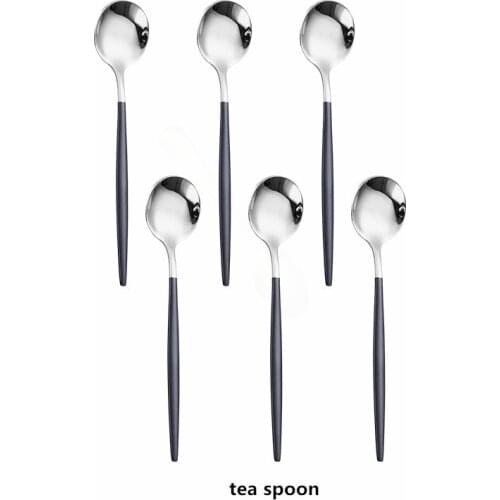 Stainless Steel Dinnerware Set Western Cutlery Set 6Piece Mirror Forks Spoons Knives Set Tableware Silverware Spoon Eco Friendly