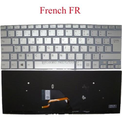 Laptop Backlit FR UK TR RU Keyboard For SONY For VAIO SVF14 149239251FR 149239341TR 149239221GB 149239161RU French Russia new