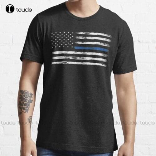 New Blue Line (White) T-Shirt Cotton Tee Shirt Unisex orange shirt