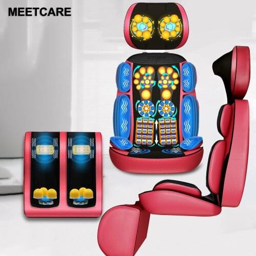 New Vibrating Electric Cervical Neck Back Leg Body Cushion Massage Chair Massage Muscle Stimulator with Heating Device