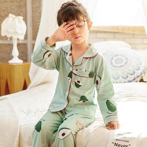 Girls Pajamas Set Kids Cardigan PJS Pyjamas Shirt and Pant Strawberry 2020 Clothing Clothes Sleepwear Nightwear 2 to 12 Years