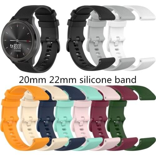 20mm 22mm WatchBand Strap Silicone Replacement Watchband For Xiaomi Huami Amazfit For Huawei watch GT 42/46MM For Samsung Watch