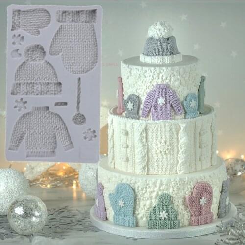 Christmas Knitwear Cookie Mould Silicone Mold Fondant Cake Decorating Tool Gumpaste Sugarcraft Chocolate Forms Bakeware Tools