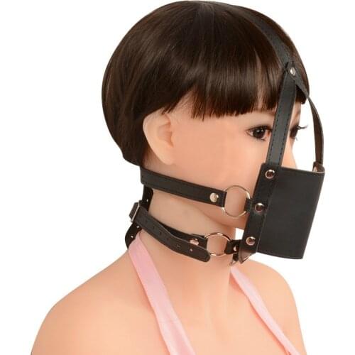 Sex mask mouth plug bdsm Game fetish men mouth Gag plug female chastity belt sex toys for women Halloween Mask sex products