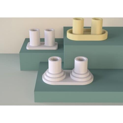 Concrete Candlestick Silicone Mold Creative Cement Candle Insert Mold Porous Candle Inserts and Toothbrush bracket Silicone mold
