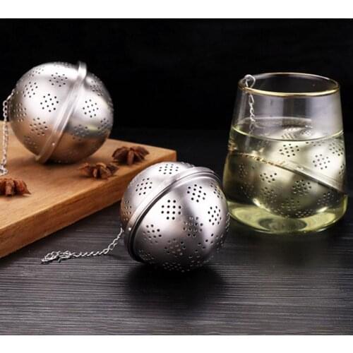 Stainless Steel Loose Leaf Tea Filter Infuser Seasonings Strainer with Chain Food-grade Materials Anti-rust Scratch With Hook