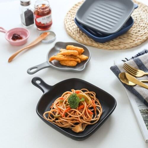 Nordic Breakfast Western Plate Creative Baking Plate Ceramic Tableware Plate Deep Combination Plate Personalized Home Breakfast