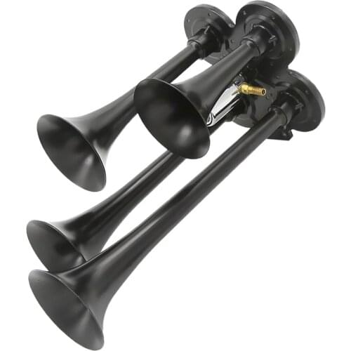 Super Loud 150db Four Trumpet Train Air Horn with 12V Electric Solenoid for