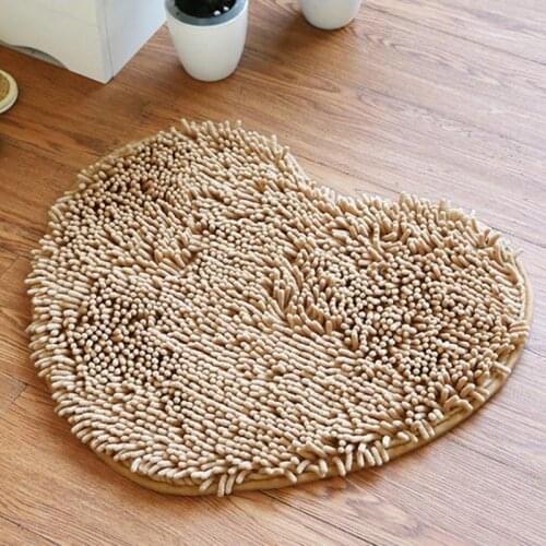 Thick Heart Shaped Soft Chenille Carpet Water Absorbent Non-Slip Floor Mat Bathroom Rug Floor Mat Area Rugs for Home