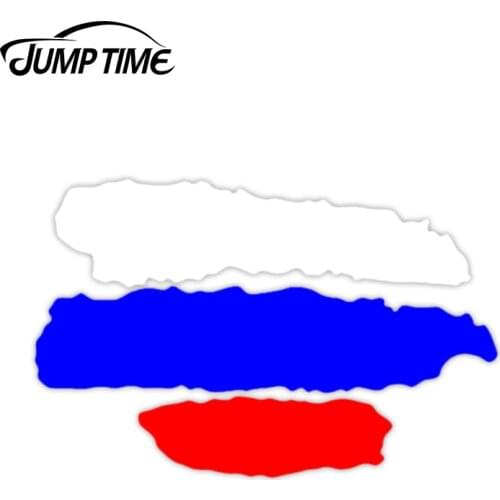 Jump Time 13cm x 8.4cm Russian Flag Vinyl Decal Funny Car Styling Creative Flag Graphic Window Bumper Decor Car Stickers