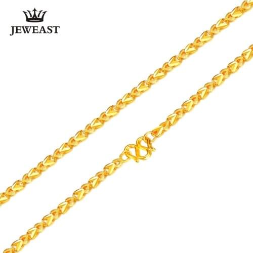 XXX 24K Pure Gold Necklace Real AU 999 Solid Gold Chain Simple Brightly Moving Upscale Classic Party Fine Jewelry Hot Sell New