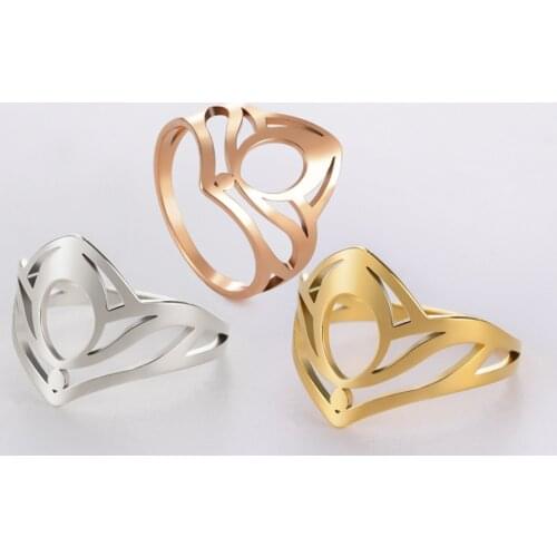 Skyrim Catholic Hat Rings for Women Stainless Steel Gold Color Catholicism Religious Rings Birthday Jewelry Gifts Wholesale