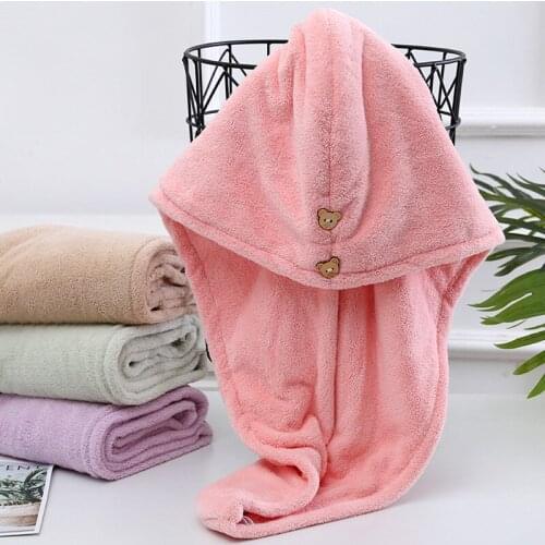 1PC Microfiber Hair Fast Drying Dryer Towel Bath Wrap Hat Quick Cap Turban Dry Quick Drying Lady Household Bath Tool