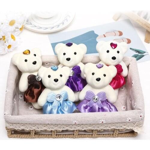 10PCS Cartoon Bouquet Bubble Teddy Bear Doll Flower Shop Wedding Decoration Plush Toy Christmas Gift