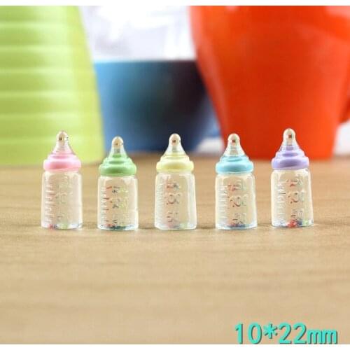 High Quality Kawaii 10*22mm 3D Resin Cabochon Baby Milk Bottle Pendant Clay Beads Charms Ornament Accessories Jewelry DIY 10pcs