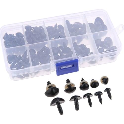 125pcs Black Plastic Safety Triangle Nose Doll Plush Toys Stuffed Animals Nose Accessories Making DIY Handmade Accessories