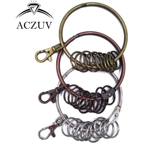 20pcs Keychain Big 80mm Key Ring Accessories 25mm Small Ring & 38mm Swivel Lobster Clasp BKR004