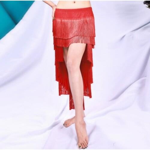 2020 new summer belly dance bottoms practice group clothes female sense encrypted abundance fringed skirt