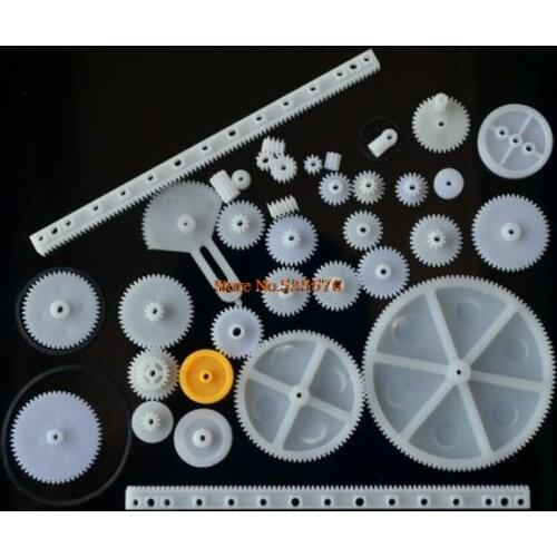 34PCS a lot,Plastic gear,rack, pulley, belt,Worm gear,Single-and double-gear,8-56 teeth