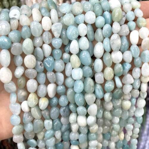 5-12mm Natural Blue Amazonite Loose Spacer Stone Beads For Jewelry Making DIY Necklace Bracelet Accessories 15"