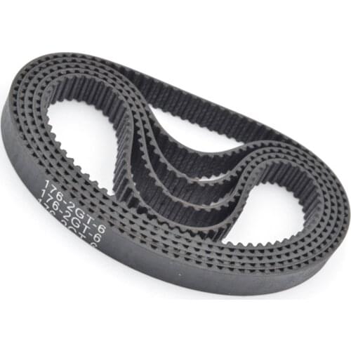 5PCS 2MGT 2M 2GT Rubber Closed-loop Synchronous Timing Belt, Pitch Length 176/178/180/182/184, Width 6mm/9mm, Teeth