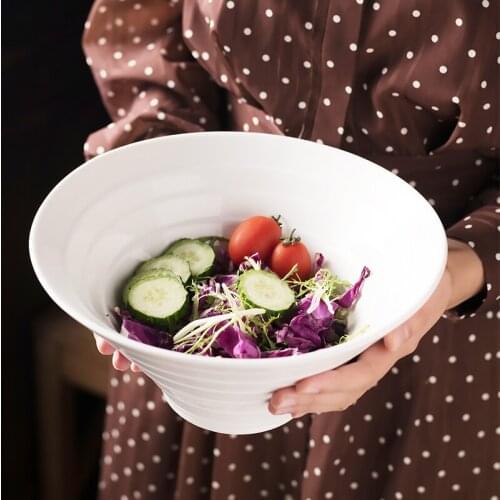 8-inch Japanese-style Ceramic Soup Noodle High Bowlminimalist Hotel Restaurant Home Fruit Salad Snack Dessert Bowl Kitchen Table
