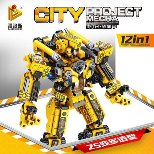Penrose TwoinOne Anime Deformation Robot Action Humanoid Model City Construction Bulldozer Childrens Gift Puzzle Building Blocks