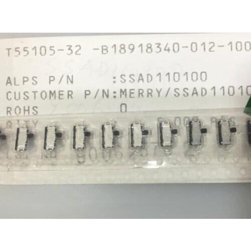 Free shipping 50PCS LOT slide switch SSAD110100 pull switch 6.7*3.2*0.7mm 2 files push switch