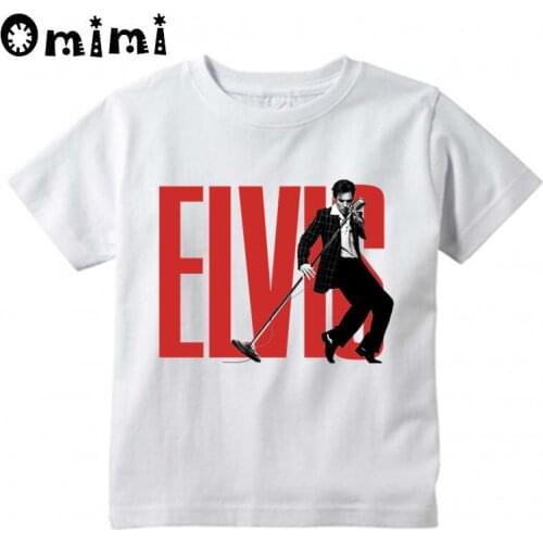 Kids Elvis Presley King of Rock Design T Shirt Boys and Girls Great Casual Short Sleeve Tops Childrens Funny T-Shirt