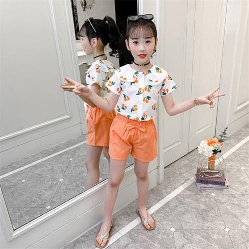 Kids Clothes Tshirt + short Clothing For Girls 2021 Summer Clothes Girl Teenage Tracksuit Kids 6 8 10 12