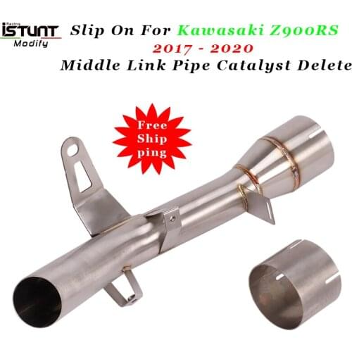 For Kawasaki Z900RS 2017 2018 2019 2020 Motorcycle Exhaust Escape Modified Middle Link Pipe Catalyst Delete Eliminator Enhanced