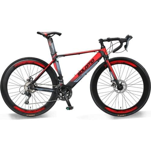 Solomo Road Bike Light Aluminum Frame Adult Road Bike 700C Elbow Wire Disc Brake Bicicleta 16 Speed
